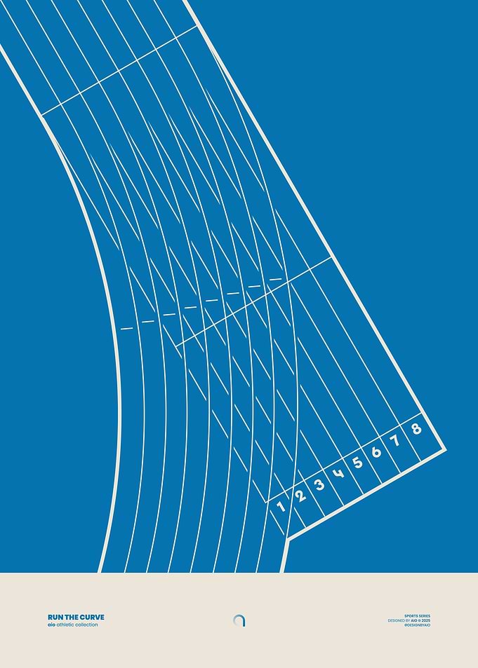 Run the Curve | Athletics Track Poster