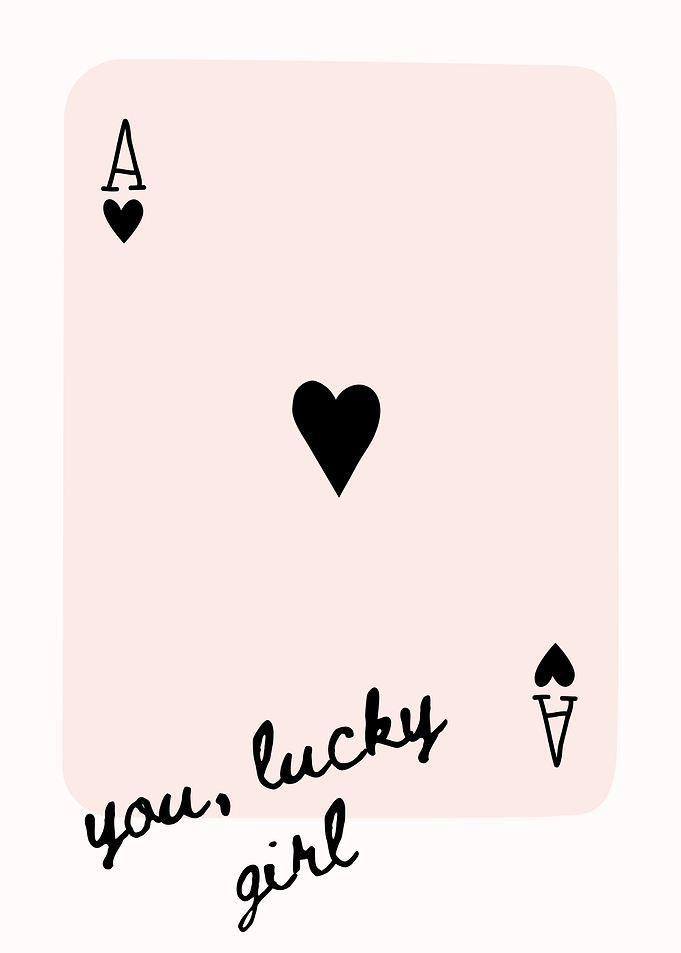 Ace of Hearts Lucky Girl Card