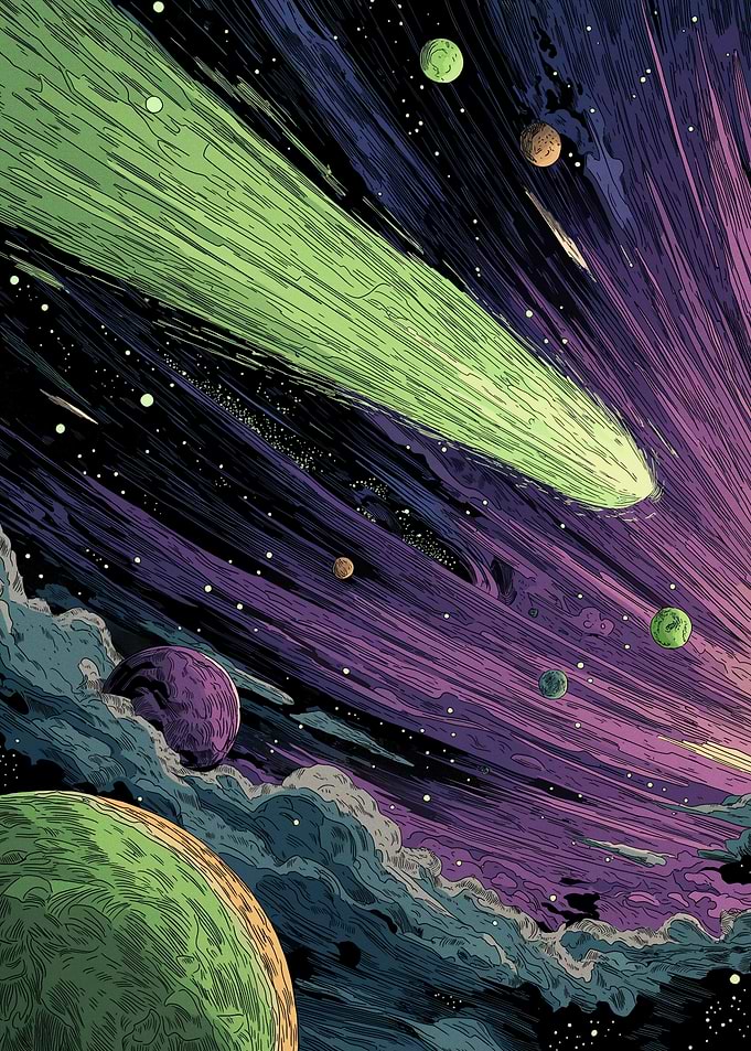 Cosmic Comet and Planets