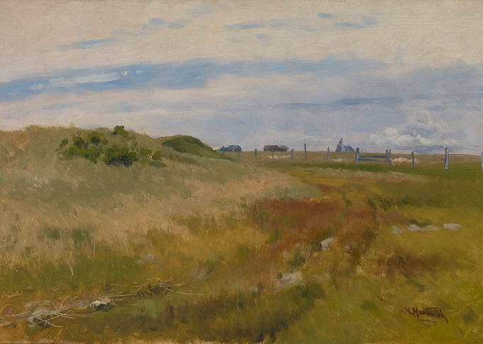 Coastal Landscape with Dunes and Fence