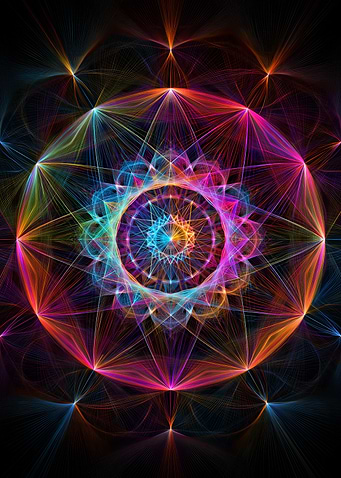 Colorful Geometric Fractal Mandala