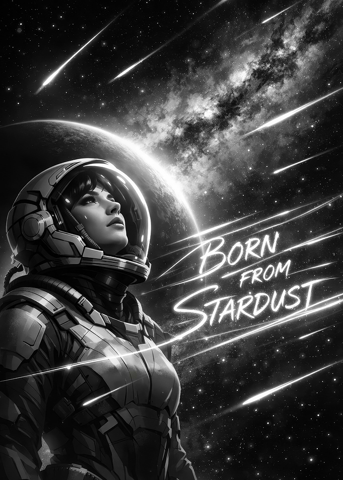 Astronaut looking at stardust