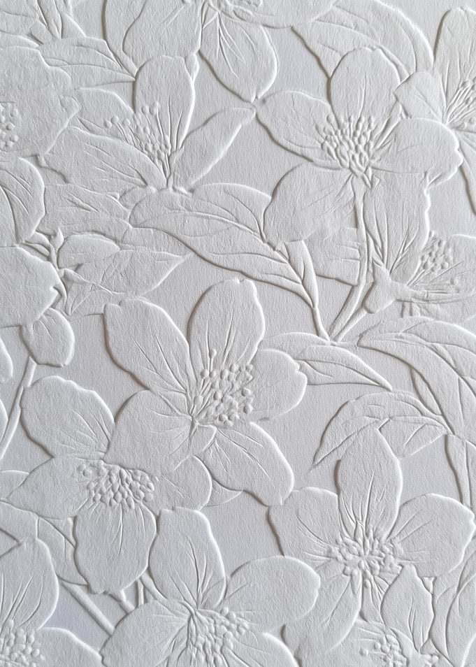 Embossed White Floral Pattern
