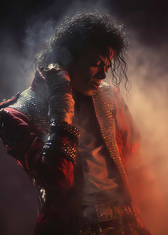 Michael Jackson in sparkling jacket