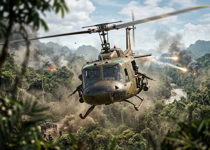 Helicopter in Jungle Combat