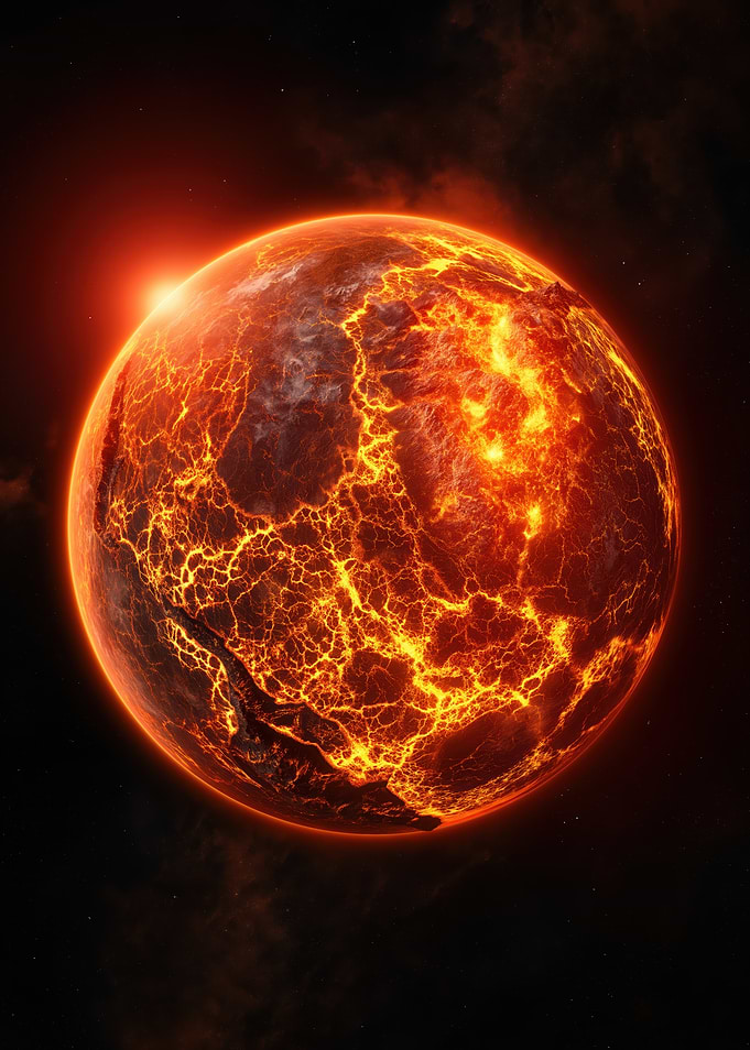 Molten Planet in Space