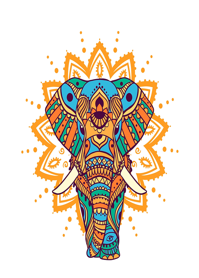 Ornate Elephant Mandala Art