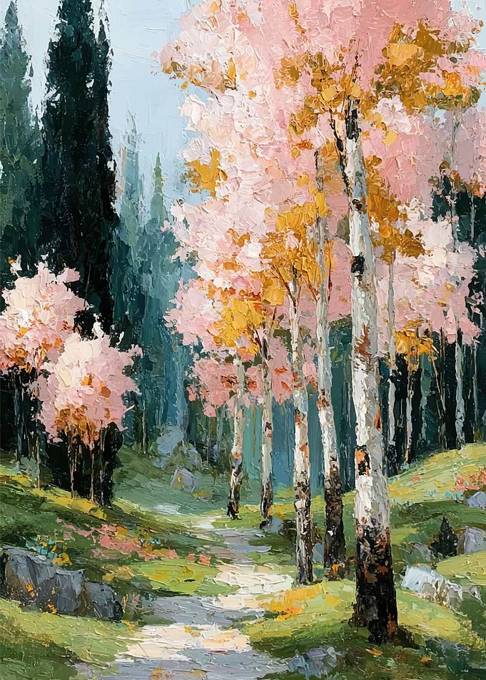 Autumn Forest Path Painting