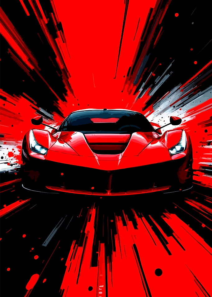 Red Sports Car Speeding
