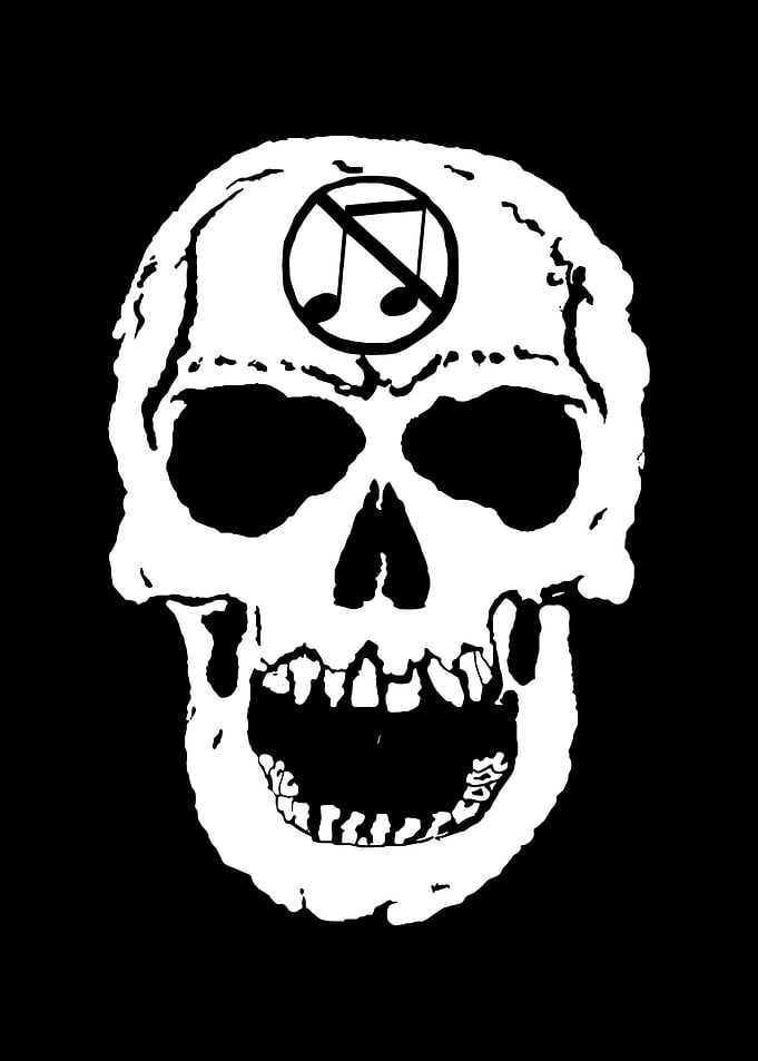 Skull with No Music Symbol