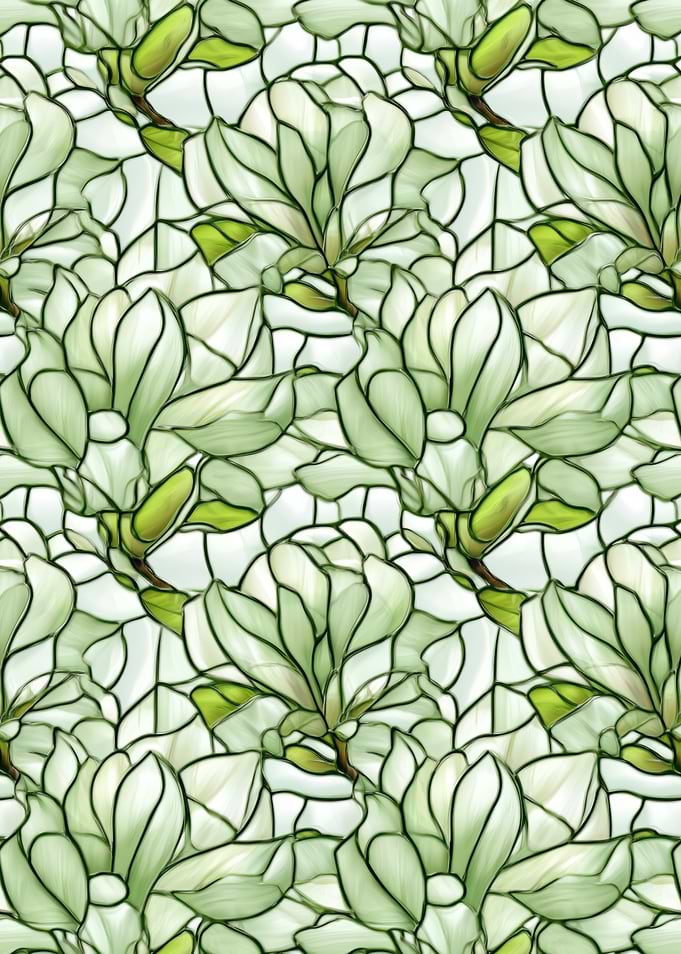 Stained Glass Magnolia Pattern