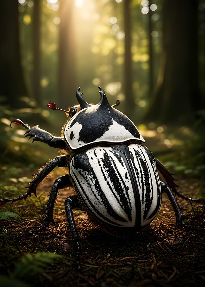 Giant Beetle in Forest Sunlight