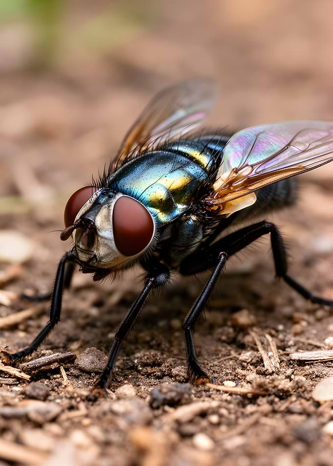 Close-up of a Metallic Fly