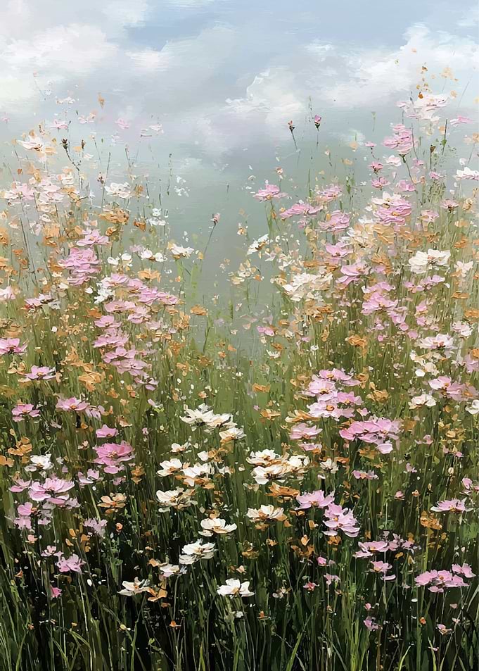 Impressionistic Field of Wildflowers