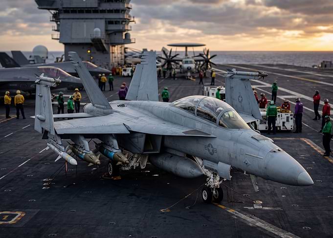 F/A-18E Super Hornet on Aircraft Carrier