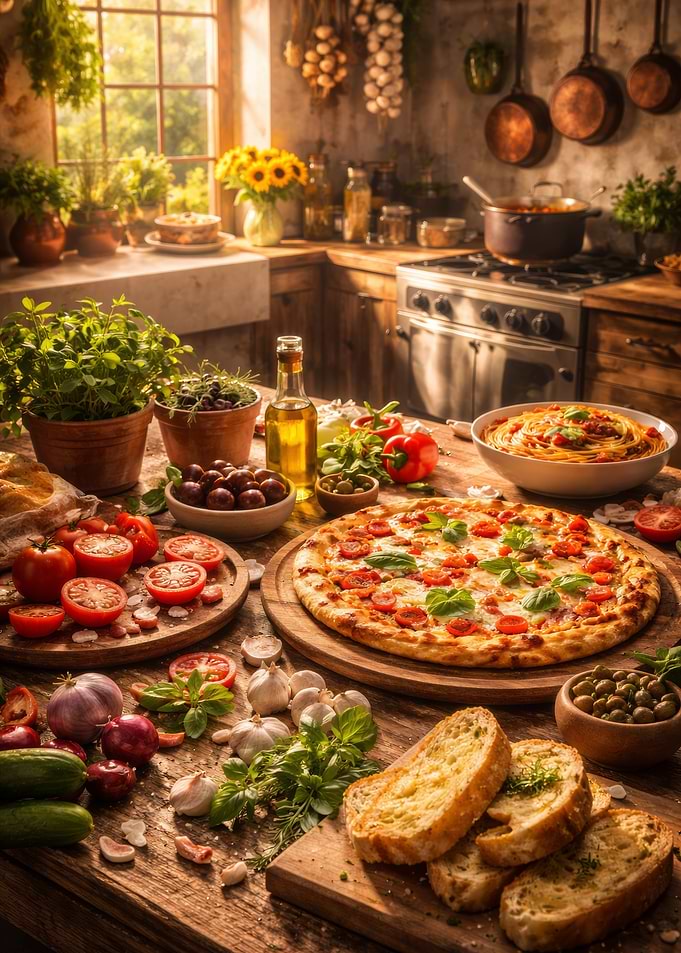 Rustic Italian Kitchen Feast