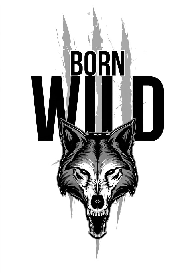 Born Wild Wolf Graphic