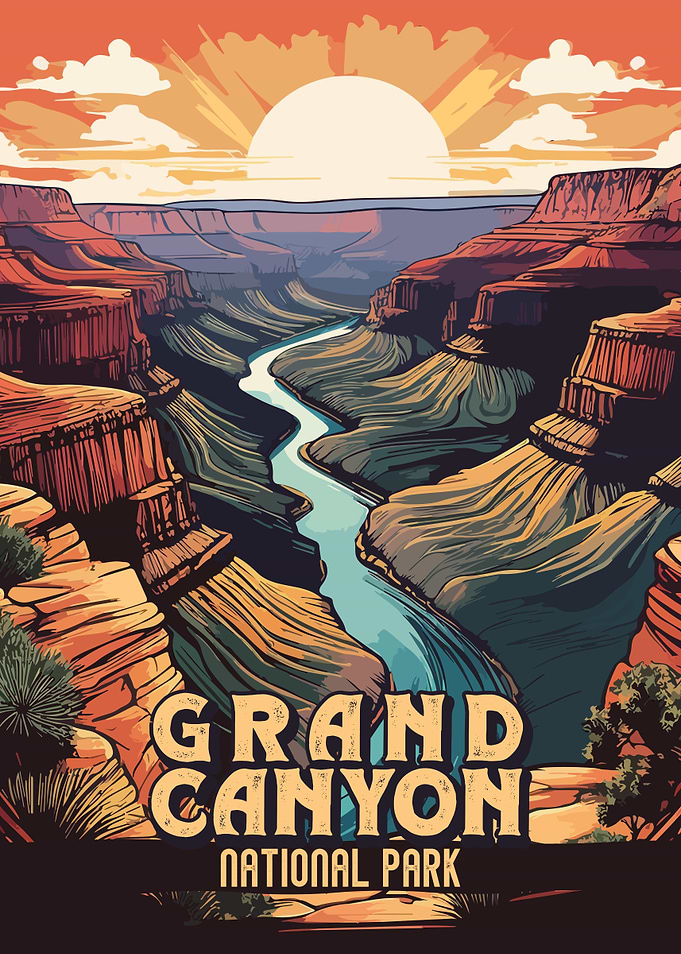 Grand Canyon National Park Vintage Poster