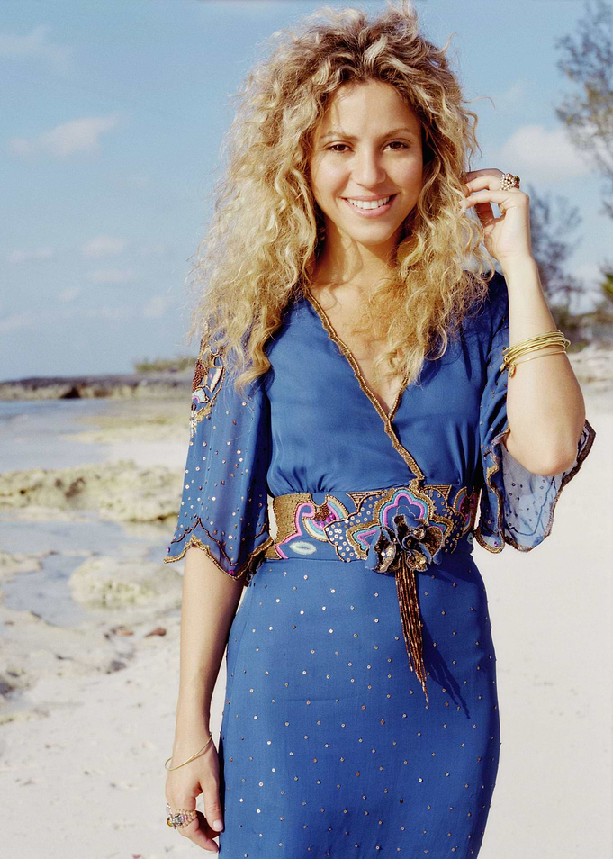 Shakira on a Beach