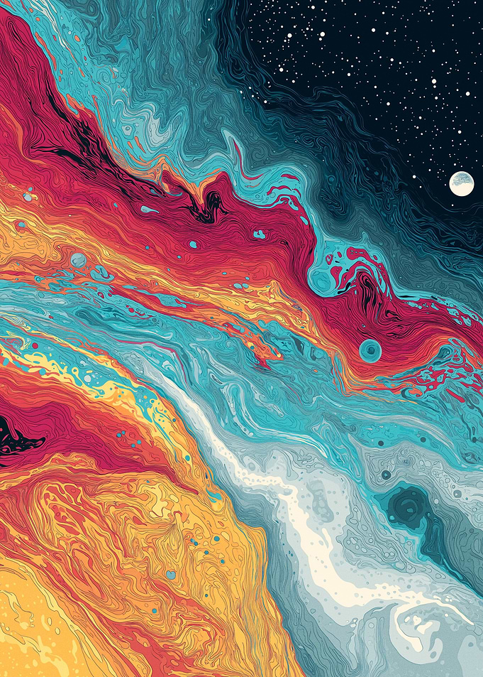 Cosmic Swirls and Celestial Bodies