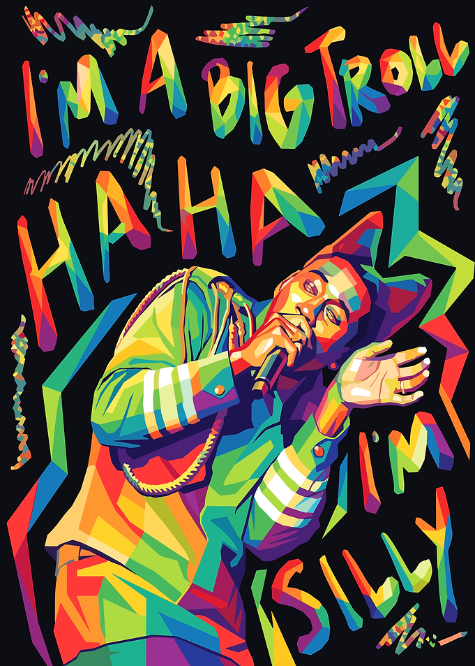 Colorful Pop Art of a Tyler, The Creator Rapper
