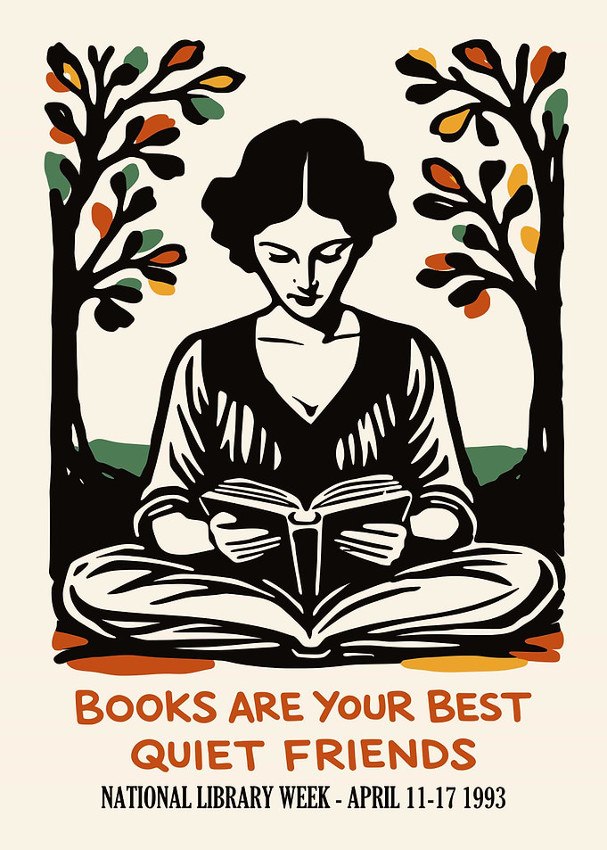Woman Reading Under Trees
