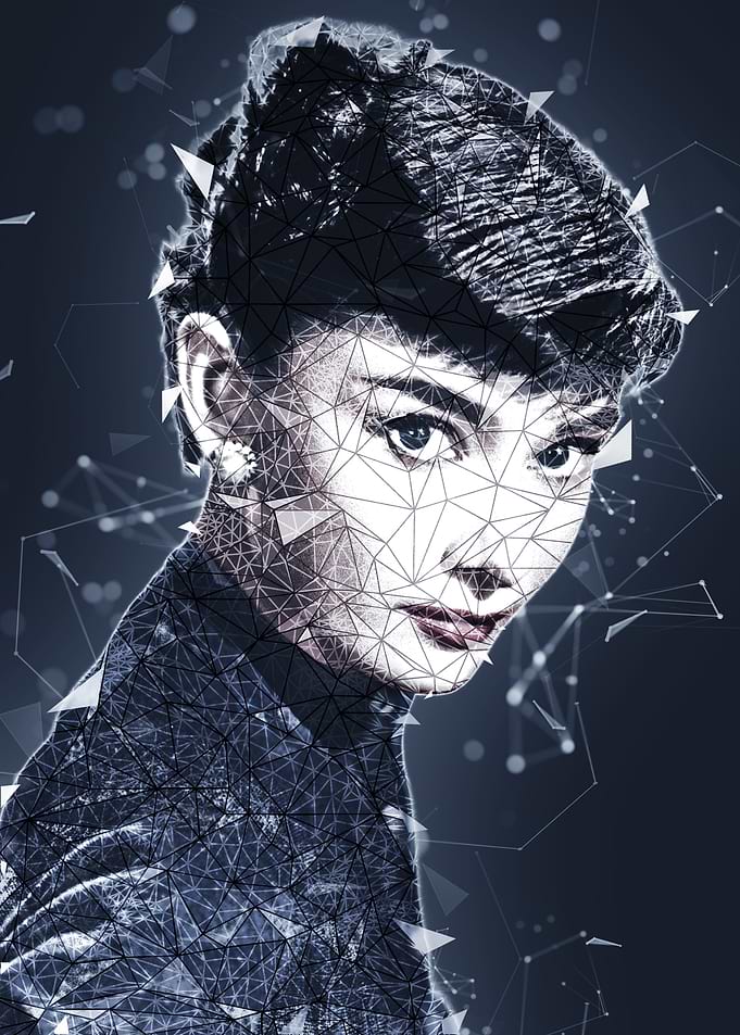 Audrey Hepburn Geometric Portrait