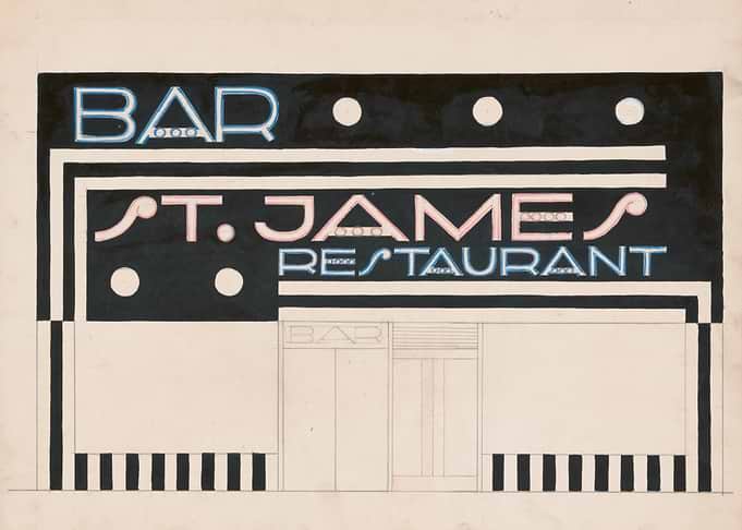 St. James Bar and Restaurant Sign Design