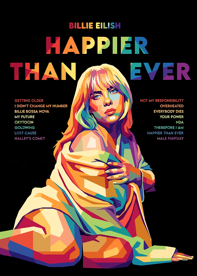 Billie Eilish Happier Than Ever Pop Art