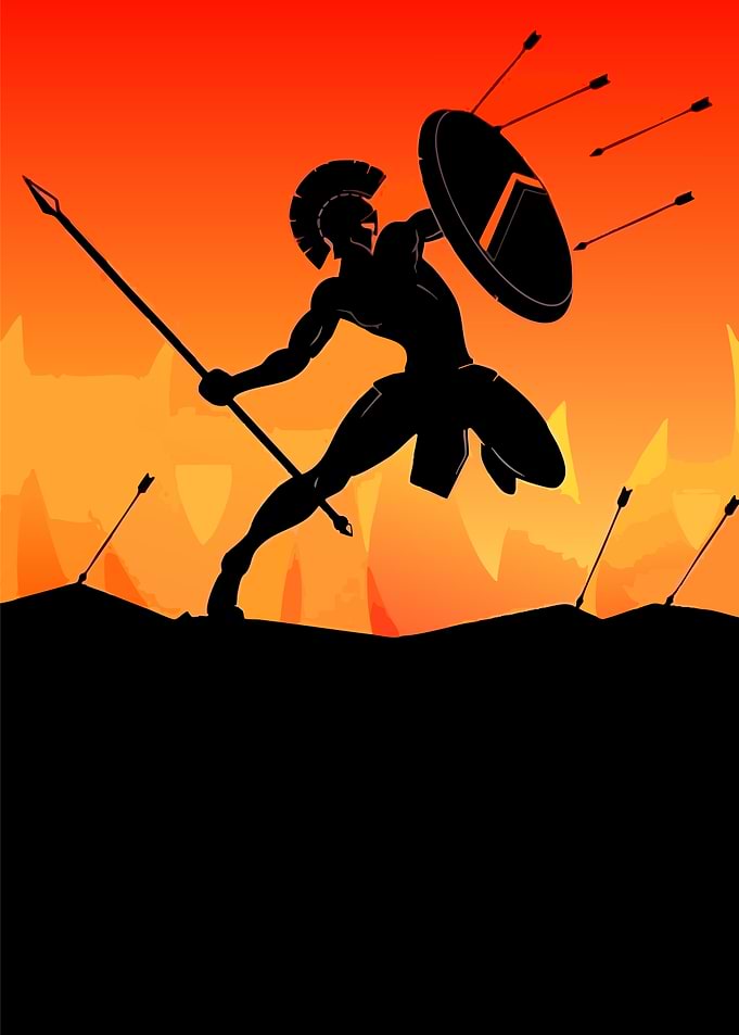 Spartan Warrior in Battle