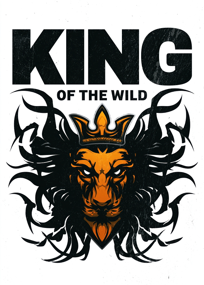King of the Wild Lion with Crown