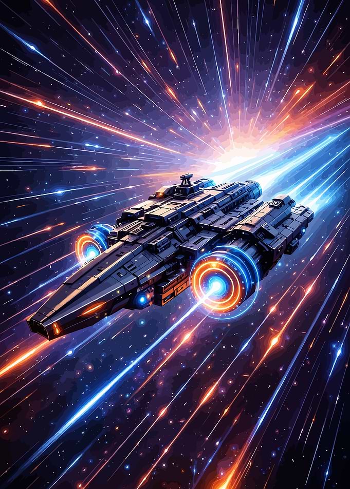 Spaceship in Warp Speed