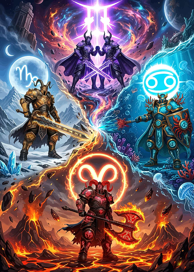Zodiac Knights in Cosmic Battle