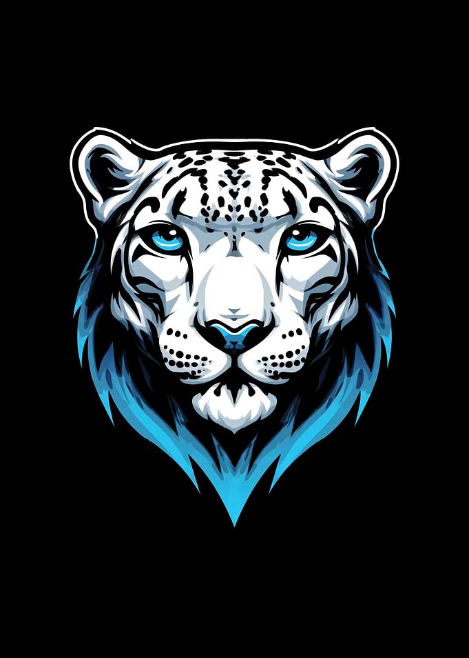 Snow Leopard Head Illustration
