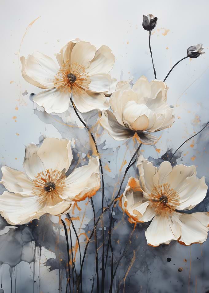 White Anemone Flowers