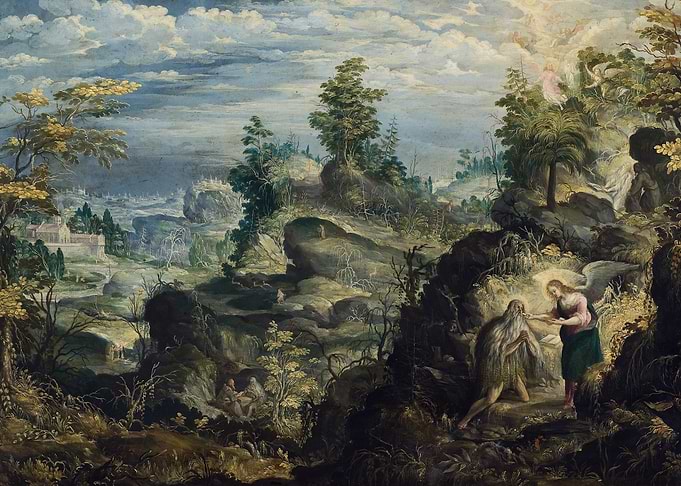 Biblical Landscape with Angel and Hermit