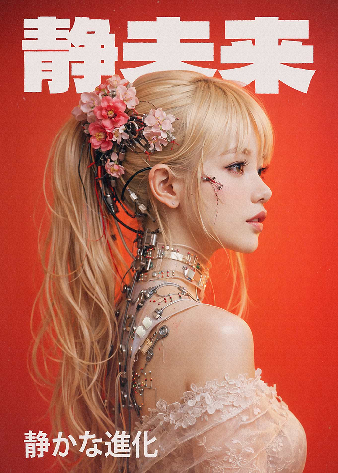 Cyberpunk Girl with Flowers