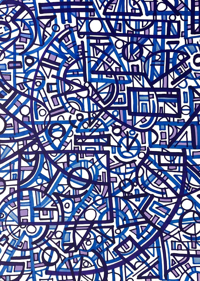 Abstract Blue and Purple Geometric Pattern