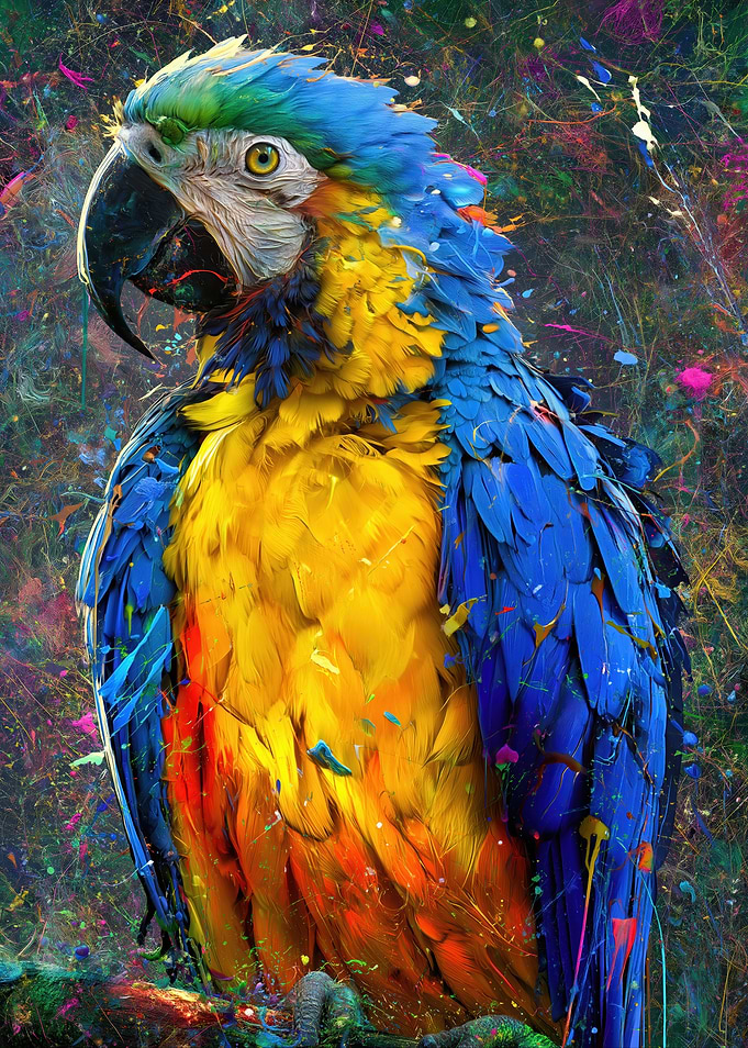 Vibrant Macaw Parrot Portrait