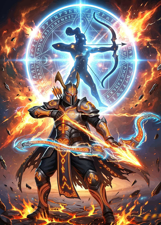 Fantasy Archer with Magical Circle