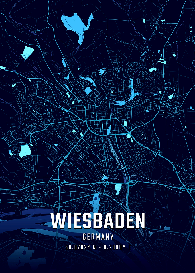 Wiesbaden Midnight City Map