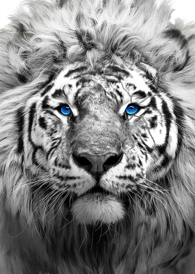 White Tiger with Blue Eyes