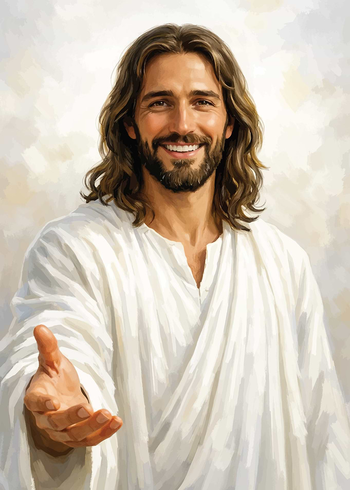 Jesus Christ extending hand