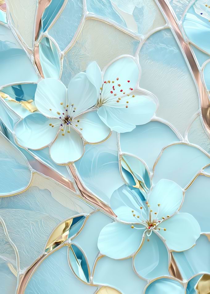 Stained Glass Cherry Blossoms