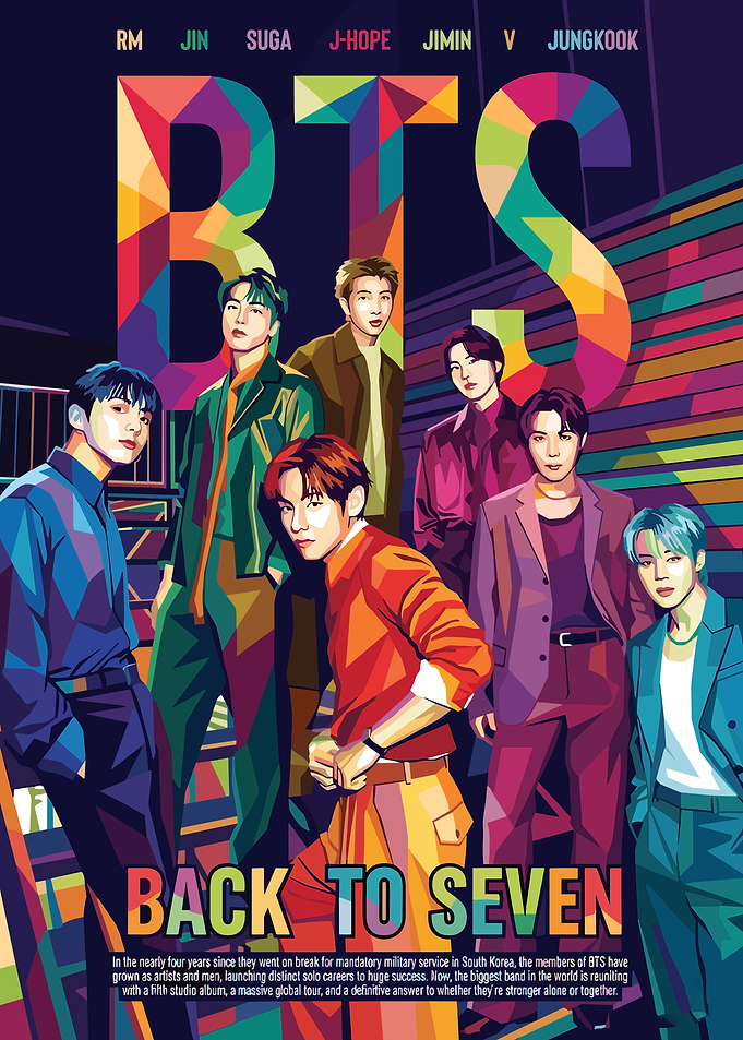 BTS 'Back to Seven' Pop Art Poster
