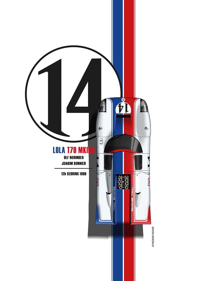 Lola T70 MkIII Sebring 1969 Poster