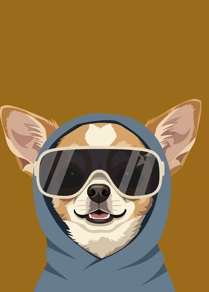 Cool Chihuahua in Sunglasses and Hoodie
