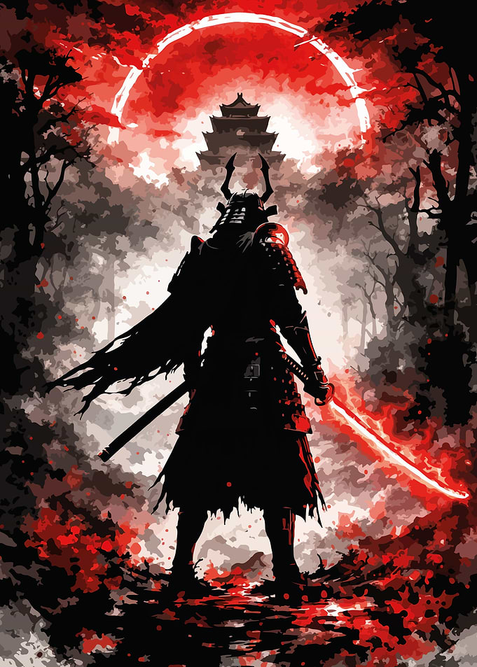 Samurai Warrior with Glowing Katana