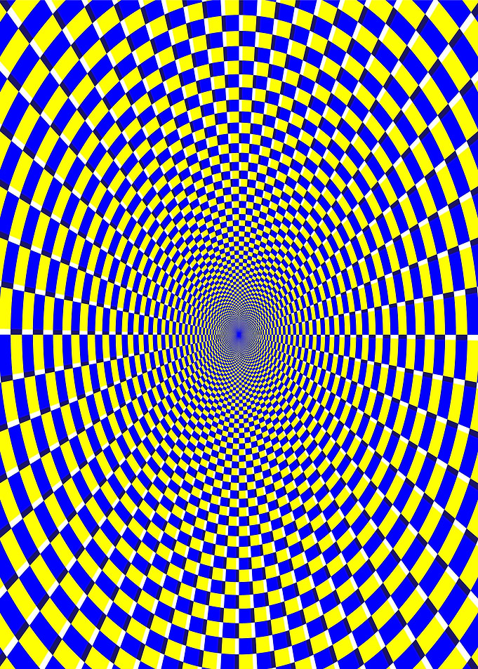 Optical Illusion Checkerboard Tunnel
