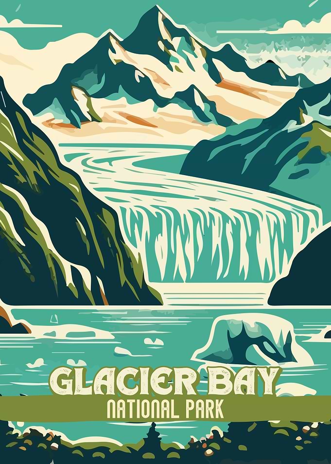 Glacier Bay National Park Vintage Poster